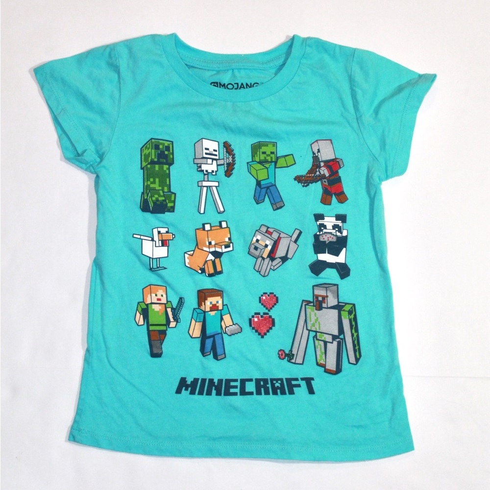 Minecraft Girls' Turquoise Graphic Tee